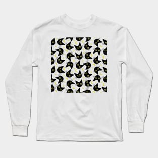 Black Cat and Yellow Moon Long Sleeve T-Shirt